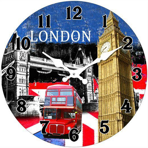 Postershop Nástěnné skleněné hodiny: London (2) - 34 cm - Favi.cz