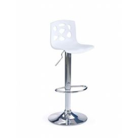 Barová židle Bigi (bílá/chrom)