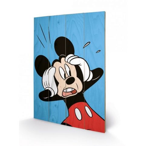 Dřevěný obraz Myšák Mickey (Mickey Mouse) - Shocked, (40 x 59 cm) - Favi.cz