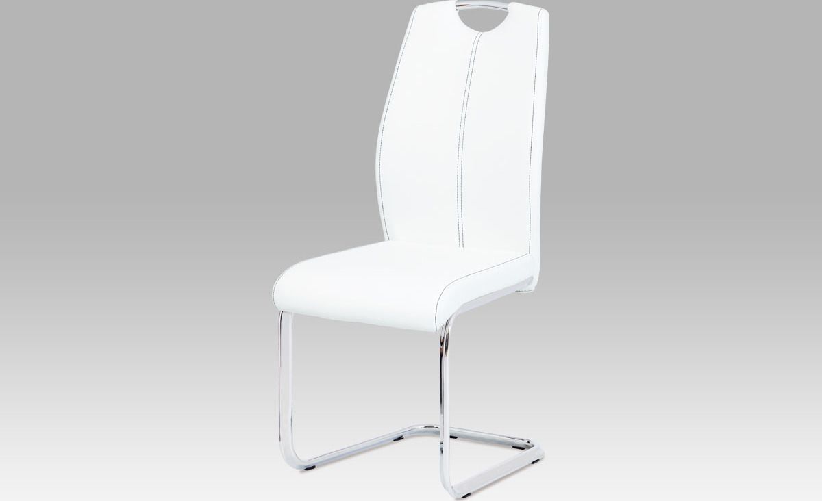Autronic Jídelní židle DCL-409 WT - koženka bílá - ATAN Nábytek