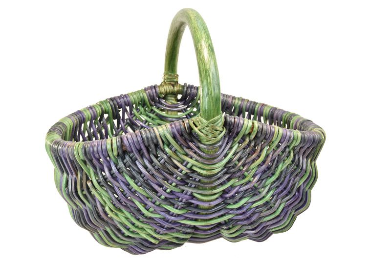 Vingo Ratanový nákupní košík v zeleno fialových odstínech - Vingo