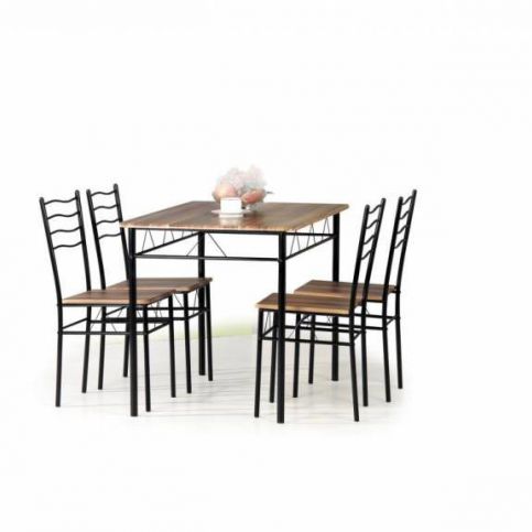 Jídelní set Signal ESPRIT (stôl + 4 stoličky) - čierna/orech - Favi.cz