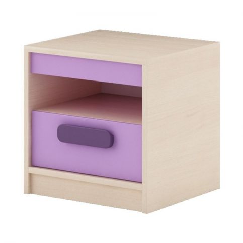 Dětský dřevěný kontejner v dekoru dub kremona a lavenda ve fialové barvě typ G11 KN083 - Favi.cz