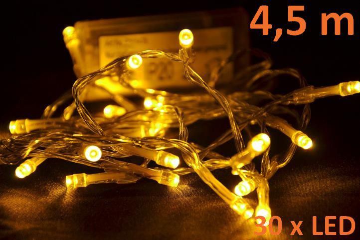 Vánoční LED řetěz - 3 m, 30 LED, teple bílý - OEM D01120 - Favi.cz