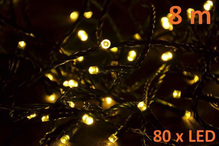 Nexos 6001 Vánoční LED osvětlení 8m - teple bílé, 80 diod - Favi.cz