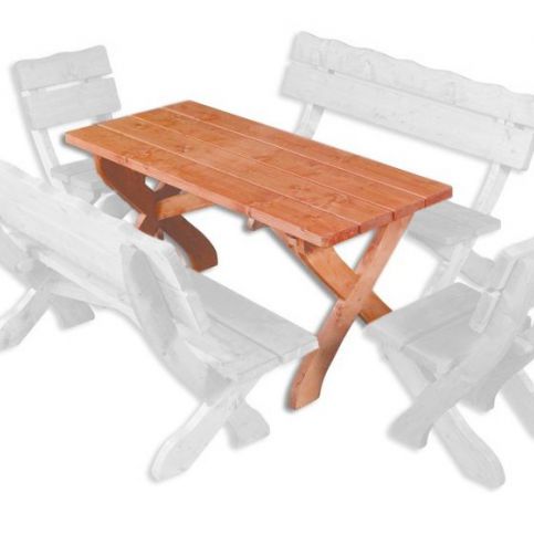 Drewmax MO105 stůl - Zahradní stůl z masivního smrkového dřeva 150x65x72cm - Dub - Favi.cz