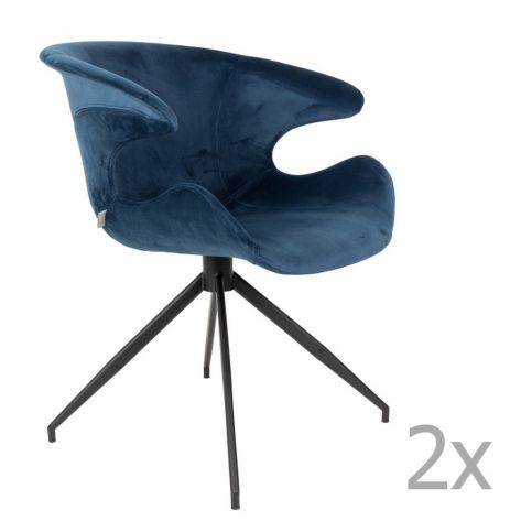 Sada 2 modrých židlí s područkami Zuiver Mia - Bonami.cz