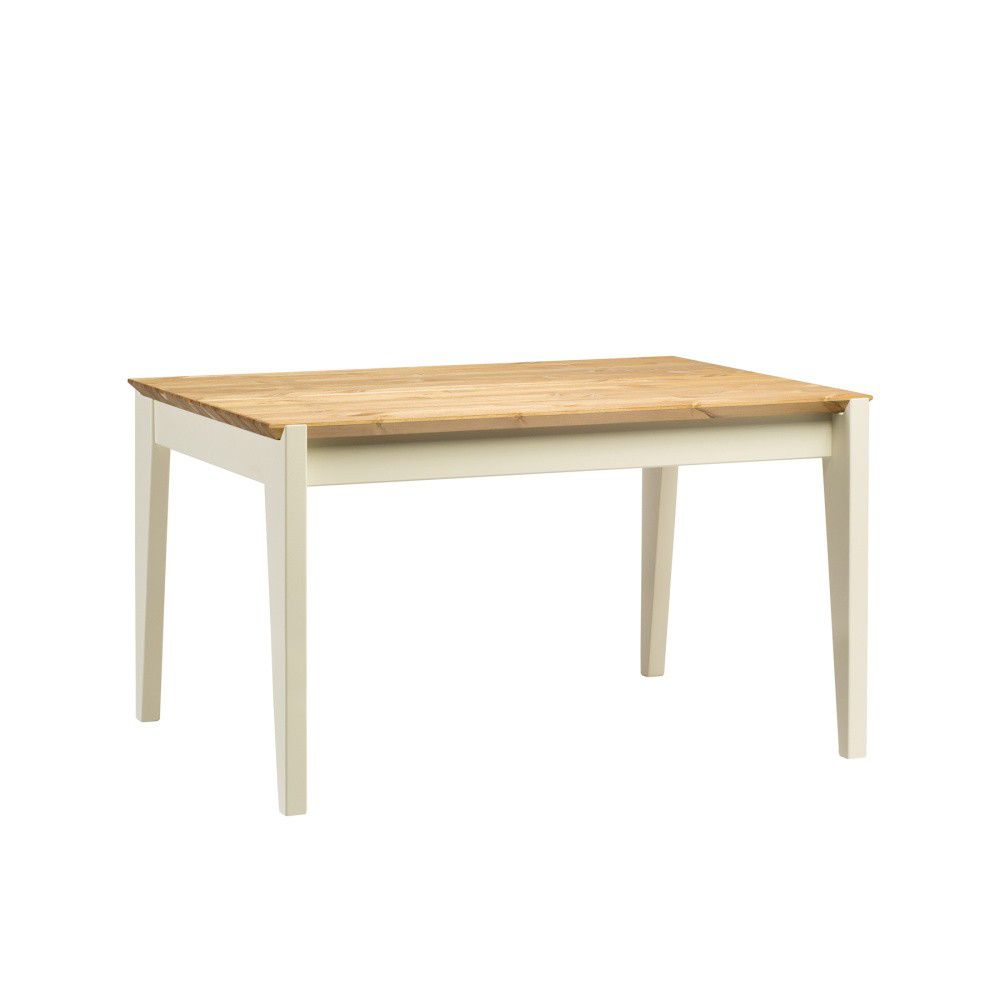 Stůl z borovicového dřeva s bílými nohami Askala Hook, délka 130 cm - Bonami.cz