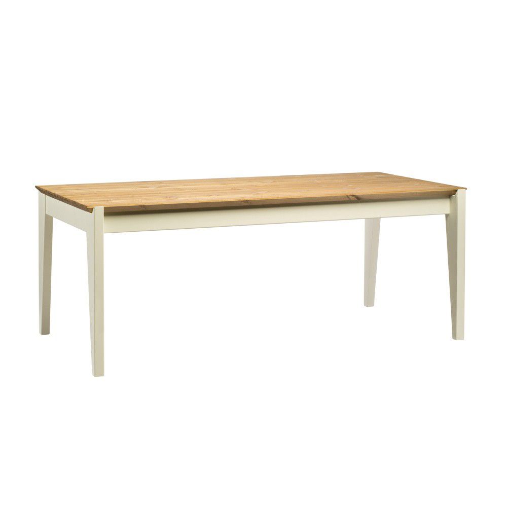 Stůl z borovicového dřeva s bílými nohami Askala Hook, délka 190 cm - Bonami.cz