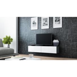 TV stolek VIGO 140 Barva: Bílá/šedý lesk