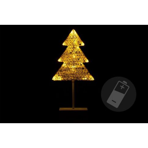 Nexos 28427 Vánoční dekorace - Svítící stromek ratanového vzhledu - 40 cm, 20 LED - Favi.cz