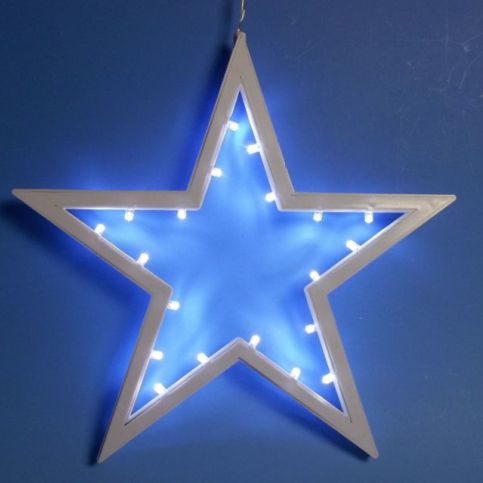 Nexos 33494 Vánoční dekorace - závěsná hvězda - studená bílá 25,5 cm 20 LED - Favi.cz