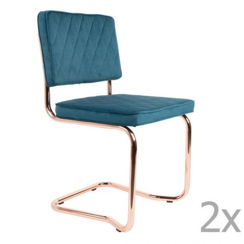 Sada 2 modrých židlí Zuiver Diamond Kink - Bonami.cz