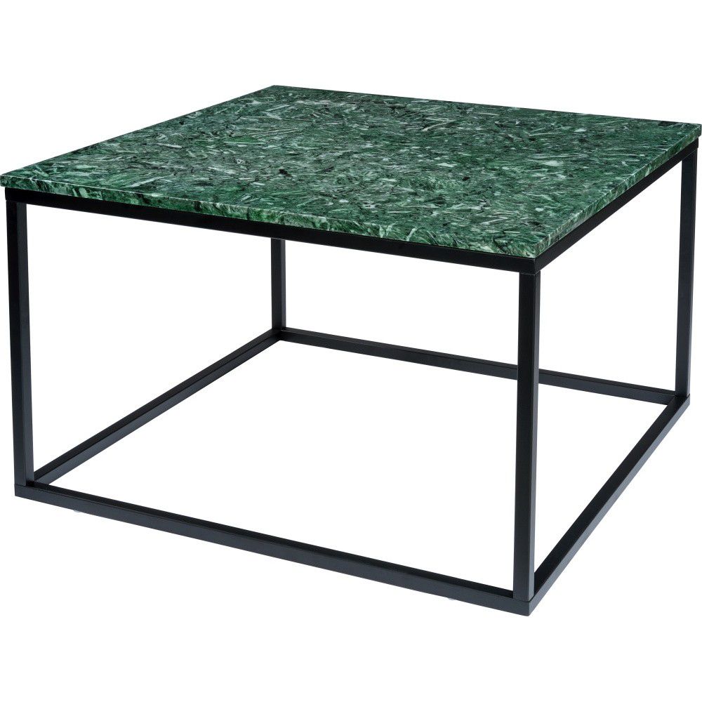 Tmavě zelený mramorový konferenční stolek s černým podnožím RGE Accent, šířka 75 cm - Bonami.cz