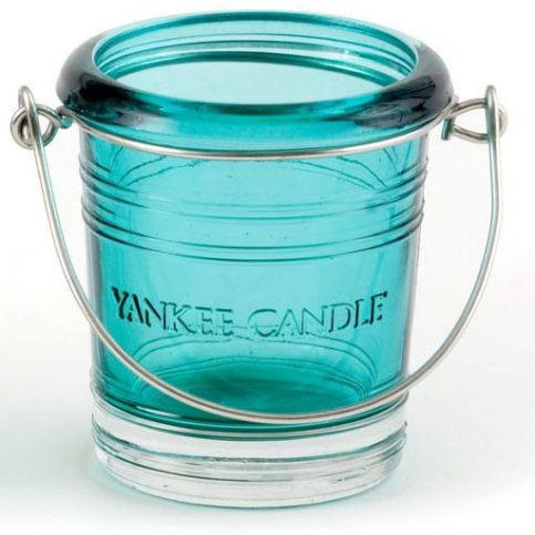 Yankee Candle Glass Bucket zelenomodrý svícen na votivní svíčku  - Different.cz