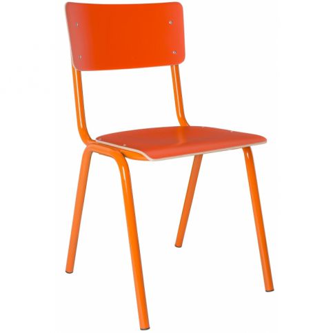 Jídelní židle ZUIVER BACK TO SCHOOL, oranžová - Designovynabytek.cz