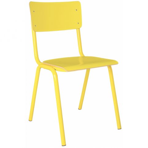 Jídelní židle ZUIVER BACK TO SCHOOL, žlutá - Designovynabytek.cz