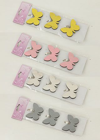 Motýlek dekorační na zavěšení, výběr z barev bílá,šedá, lila,žlutá, cena za sadu 3 kusů VEL5022 - Favi.cz