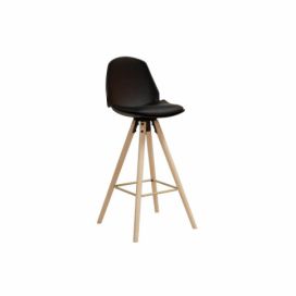 Scandi Černá plastová barová židle Hannah 75,5 cm