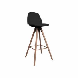 Scandi Černá plastová barová židle Hannah 63 cm
