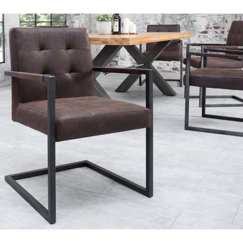 INV Konferenční židle Toress vintage hnědá, kůže - Design4life