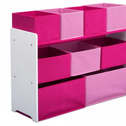 Forclaire Organizér na hračky růžovo-bílý - ATAN Nábytek