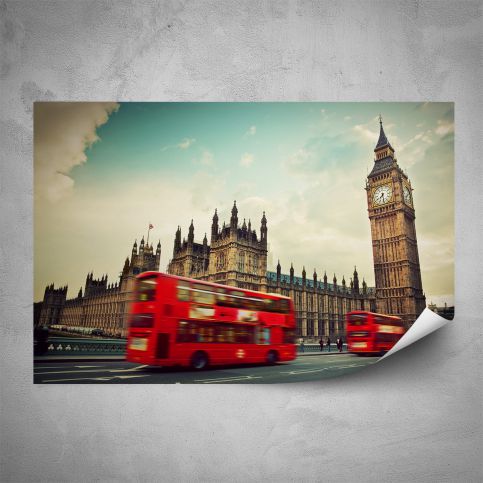 Plakát - Červený autobus (60x40 cm) - PopyDesign - Popydesign