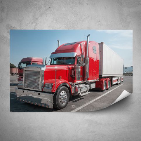 Plakát - Červený kamión (60x40 cm) - PopyDesign - Popydesign