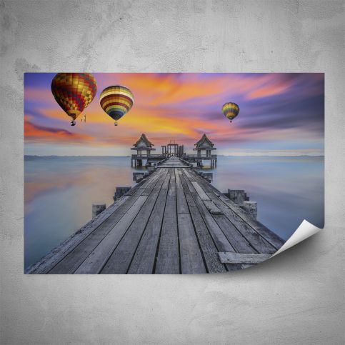 Plakát - Horkovzdušné balóny nad molem (60x40 cm) - PopyDesign - Popydesign