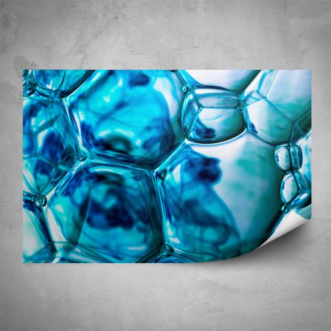 Plakát - Modré bubliny (60x40 cm) - PopyDesign - Popydesign