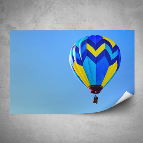 Plakát - Modrý horkovzdušný balón (60x40 cm) - PopyDesign - Popydesign