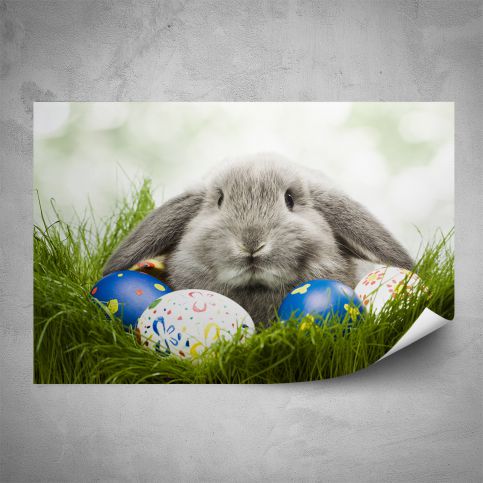 Plakát - Šedý králíček (60x40 cm) - PopyDesign - Popydesign