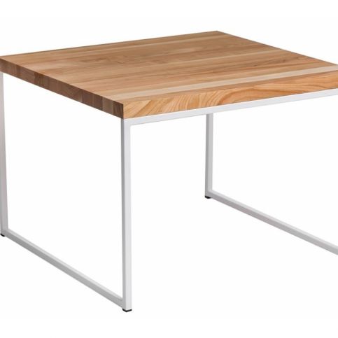 Konferenční stolek Grafico 60x60, 15mm, bílý kov/třešeň - Designovynabytek.cz