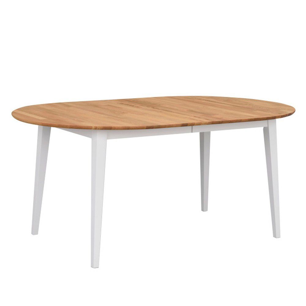 Oválný dubový rozkládací jídelní stůl s bílými nohami Rowico Mimi, 170 x 105 cm - Bonami.cz