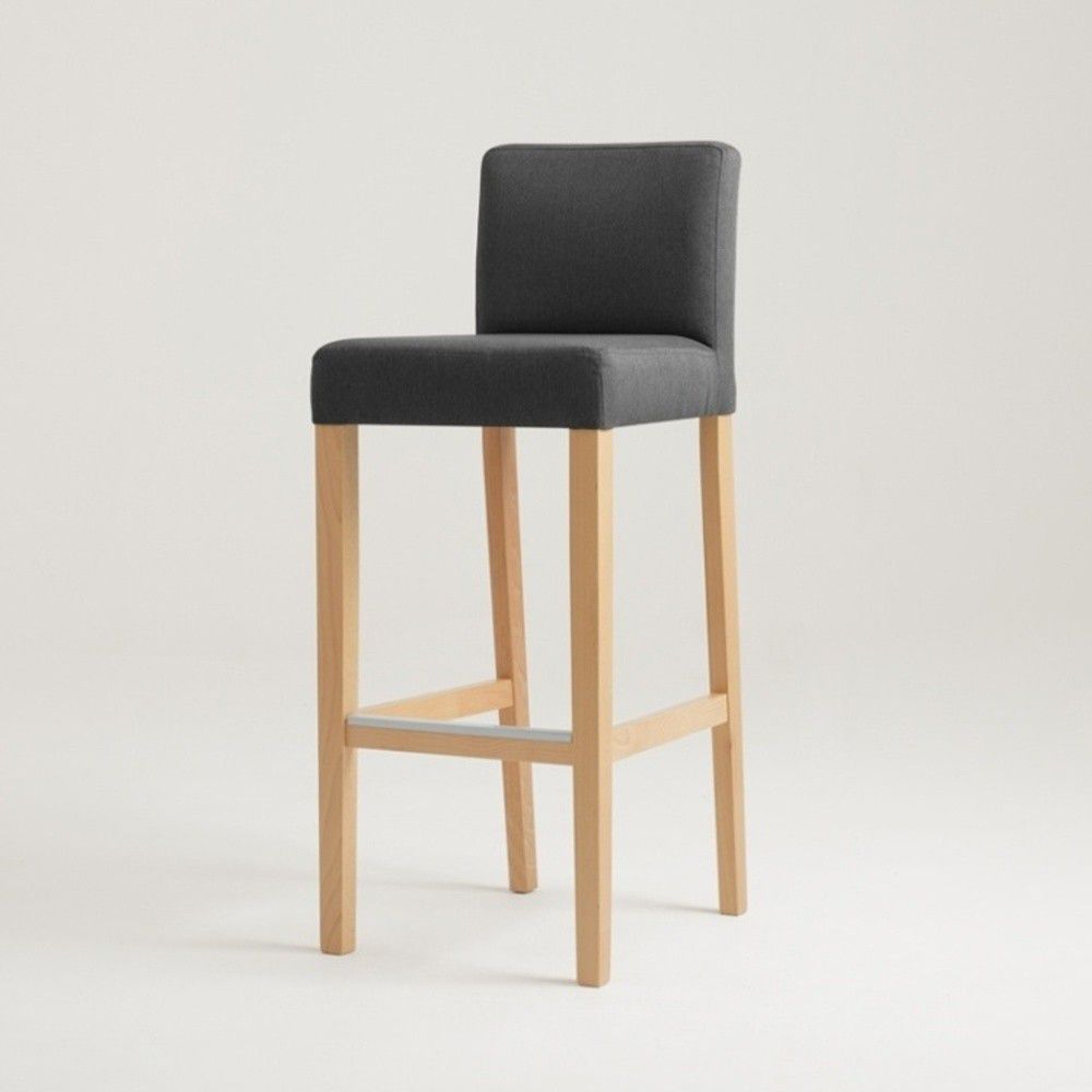 Antracitově šedá barová židle s přírodními nohami Custom Form Wilton - Bonami.cz