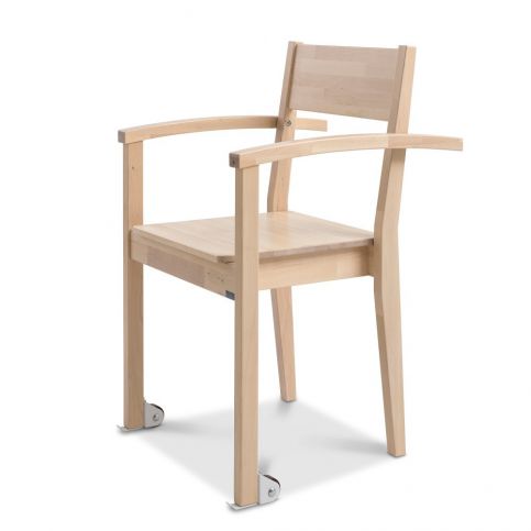 Lakovaná ručně vyráběná jídelní židle z masivního březového dřeva s kolečky Kiteen - Bonami.cz