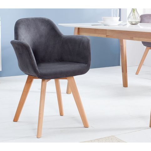 INV Jídelní židle Danimarca antik-šedá, područky - Design4life