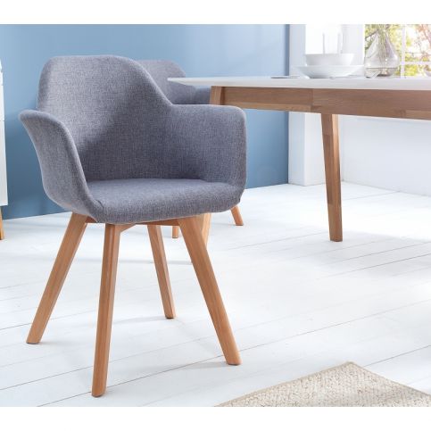 INV Jídelní židle Danimarca šedá, područky - Design4life