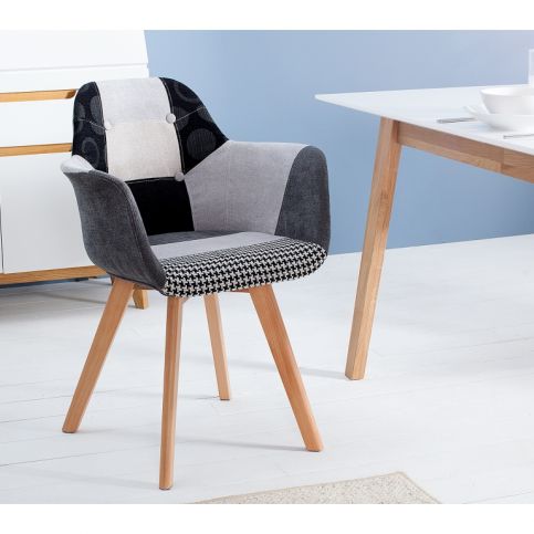 INV Jídelní židle Danimarca patchwork, područky - Design4life