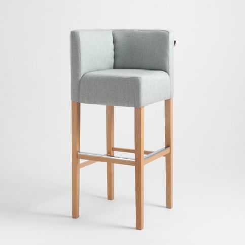 Světle modrá barová židle s přírodními nohami Custom Form Wilton - Bonami.cz