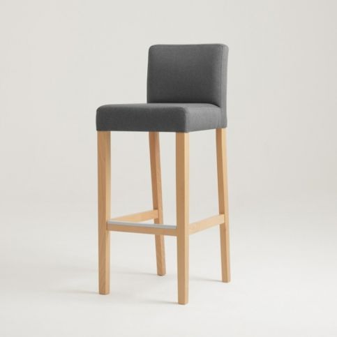 Tmavě šedá barová židle s přírodními nohami Custom Form Wilton - Bonami.cz