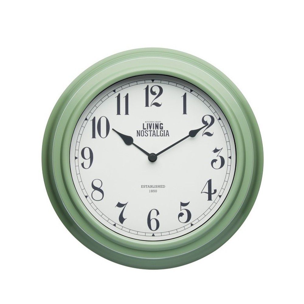 Zelené nástěnné hodiny Kitchen Craft Living Nostalgia, Ø 25,5 cm - Bonami.cz