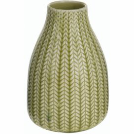 Porcelánová váza Knit světle zelená, 16 cm