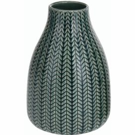 Porcelánová váza Knit tmavě zelená, 16 cm