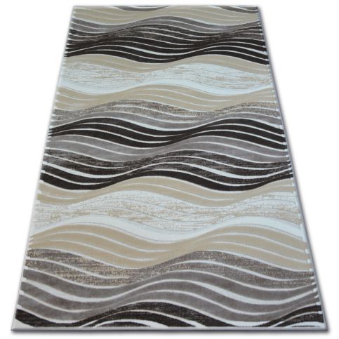  Akrylový kusový koberec Yazz Waves hnědý 133x190 - Z-ciziny.cz