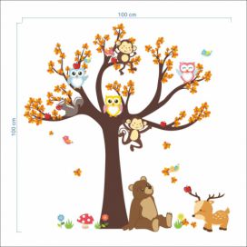 Nástěnná samolepka Ambiance Tree with Animals