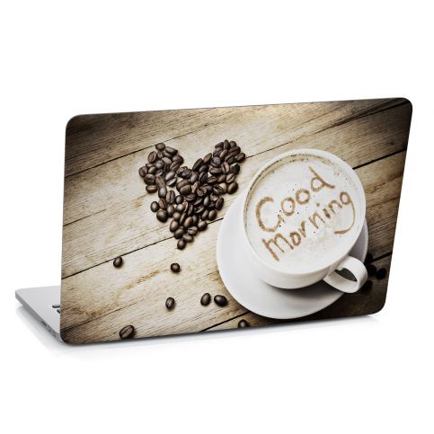 Samolepka na notebook - Káva - Dobré ráno (29x20 cm) - PopyDesign - Popydesign