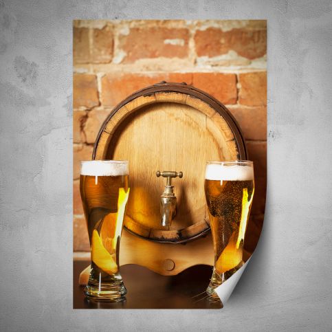 Plakát - Dvě piva (80x120 cm) - PopyDesign - Popydesign