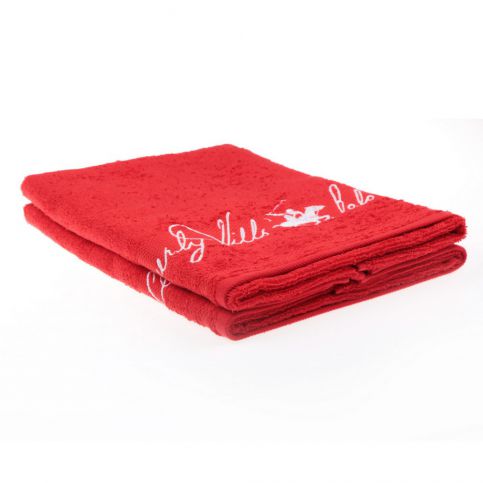 Sada 2 červených ručníků Beverly Hills Polo Club Tommy Yazi, 50 x 100 cm - Bonami.cz