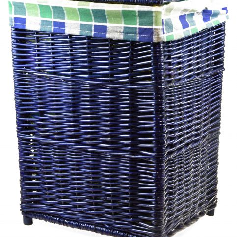 Vingo Proutěný koš na prádlo modrý Rozměry (cm): 39x34, v. 52 - Vingo